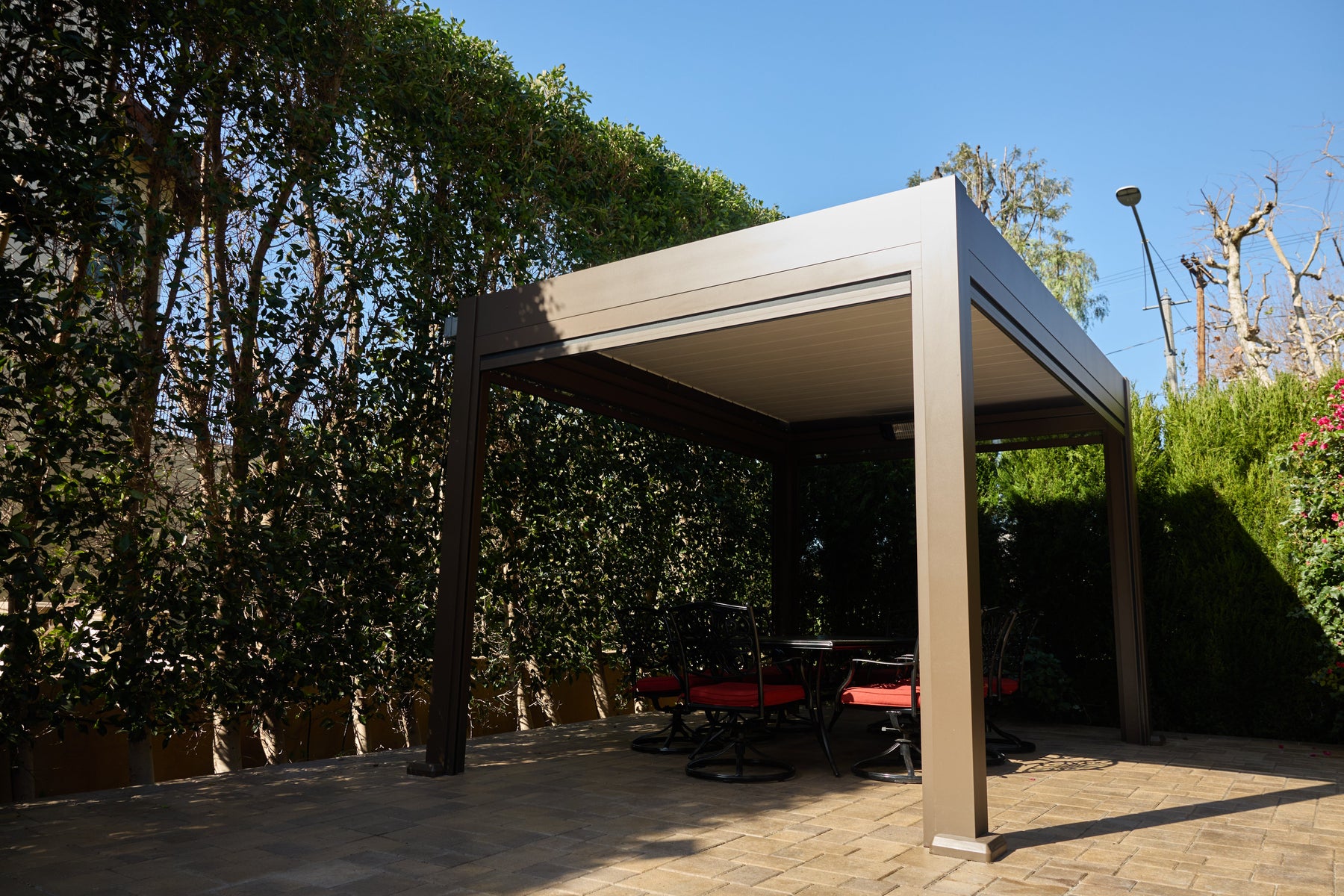 Pergola Near Me in Los Angeles: Custom Motorized Louvered Pergola Installation by Pergola Cave