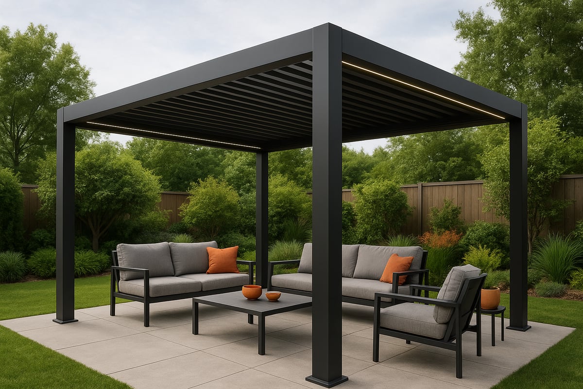 Louvered Pergola: Climate Control Engineering - pergolacave
