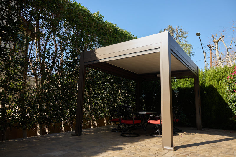 Pergola Near Me in Los Angeles: Custom Motorized Louvered Pergola Installation by Pergola Cave - pergolacave