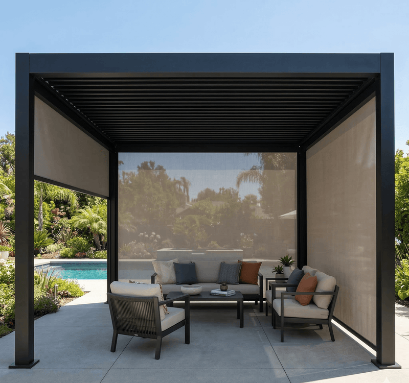 Sunkisser 1 Manual Privacy Blind - pergolacave